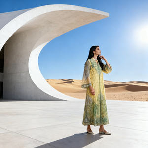 Robe Abaya élégante en polyester imprimé de luxe pour femmes musulmanes, tendance pour les soirées et la vente en gros sur mesure - Product Image 4