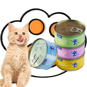 Pot de nourriture pour chien adulte chat en conserve avec viande de poisson au saumon naturel comme nourriture humide pour chat thaïlande malaisie chat friandises collations nourriture humide - Product Image 5