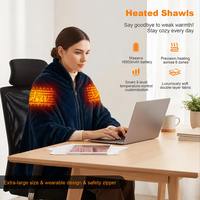 Châle chauffant USB, couverture chauffante électrique portable, légère, lavable, couverture chaude pour le bureau, le travail, l'hiver
