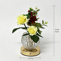 Lampe de table LED décorative en forme de rose simulée, veilleuse personnalisée, lampe de chevet rechargeable, commande tactile sans fil, design contemporain