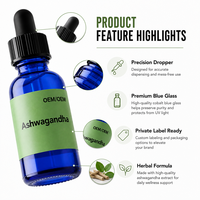 Gouttes liquides d'Ashwagandha OEM, Extrait d'Ashwagandha, Complément alimentaire à base de plantes, Marque privée, Nutrition quotidienne pour adultes, Services OEM