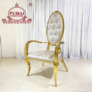 Chaises royales de mariage de cadre d'acier inoxydable d'or de conception royale - Product Image 1