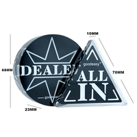 Distributeur de boutons de poker, accessoires de poker tout en noir et double face, fournitures de jeux