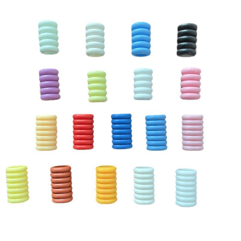 New DIY Learning Tools rainbow Pencils Round Pendant Necklace Silicone Beaded Lanyard Badge Holder for Teachers ' Day Jewelry