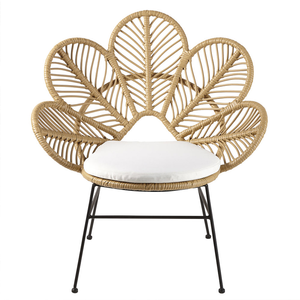 Chaise de salle à manger moderne <span class=keywords><strong>en</strong></span> gros pour restaurant, hôtel, tabourets de bar <span class=keywords><strong>en</strong></span> <span class=keywords><strong>rotin</strong></span> noir avec <span class=keywords><strong>repose</strong></span>-pieds métallique pour extérieur, parc, loisirs - Product Image 1