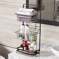 Vrijstaande Metalen Hangende Opbergbak Organizer Fruit Groente Metalen Draad Markt Uienmand Stand