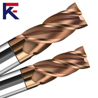 Fraise à queue en carbure allié KF HRC 55 pour acier, 4 cannelures, en carbure de tungstène avec revêtement, outils de coupe pour machines CNC