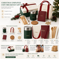 Kit Cadeau Personnalisé de Noël pour Employés avec Boîte Alimentaire, Sac Repas, Couverts, Carnet, Sous-Verre, Ornement, Boîte Cadeau - Fournisseur OEM