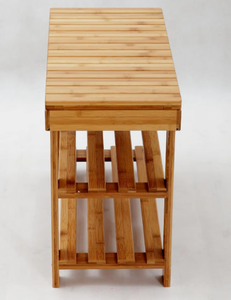Étagère à chaussures en bambou durable et économique à 3 niveaux et étagère ou <span class=keywords><strong>banc</strong></span> pour le <span class=keywords><strong>rangement</strong></span> de chaussures, vêtements, livres pour le salon - Product Image 2