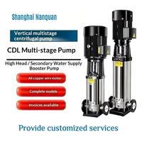 Pompe centrifuge verticale multi-étages en acier inoxydable SS304 CDL Shanghai Nanquan 15HP 380V haute pression résistante à la corrosion