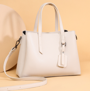 Beige PU Leather Tote Bag <b>Large</b> Capacity Shoulder Handbag Crossbody Messenger <b>Purse</b> for Daily Commuting - Product Image 6