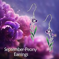 Edler Schmuck Sterling Silber Emaille Geburts monat Flower Drop Dangle Hook Ohrringe