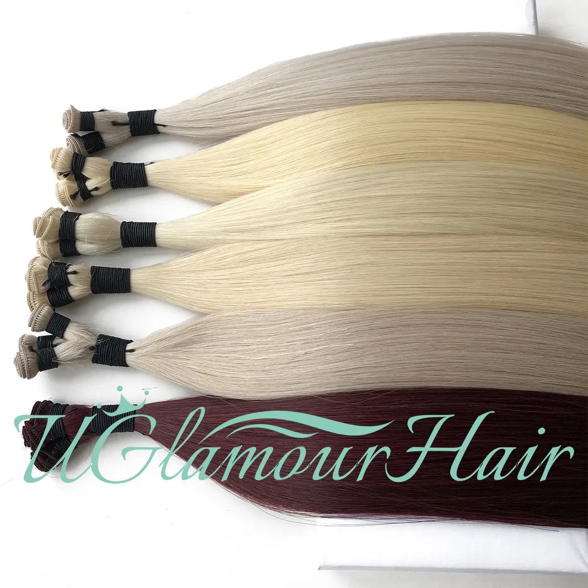 Virgin Remy Hair Extensions Wholesale High Quality Straight Hand Tied Weft Double Drawn Hair For Women