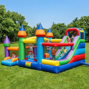 Nouveau design Château gonflable avec toboggan et zone de saut pour fêtes d'enfants et location - Product Image 5