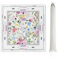 Tapis de Mahjong américain Factory American Flower (33"x33") - Tapis de jeu antidérapant et insonorisant pour Mahjong américain