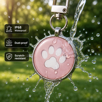 Etiqueta de Identificación para Mascotas con Código QR Impreso Personalizado, Etiqueta de Nombre para Mascotas de Resina Epoxi RFID, Etiqueta de Llavero Grabada