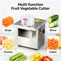 Multifunctionele commerciële groente- en fruit snijmachine voor het snijden, in blokjes zetten, in reepjes snijden, in stukjes snijden en in blokjes haken.