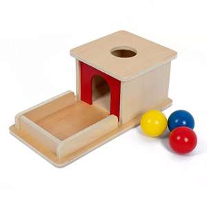 Jouets Montessori pour bébé, boîte permanente d'objet en bois <span class=keywords><strong>avec</strong></span> <span class=keywords><strong>plateau</strong></span> et <span class=keywords><strong>jeu</strong></span> <span class=keywords><strong>de</strong></span> balle pour l'apprentissage des enfants - Product Image 2