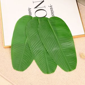 Feuilles de banane tropicales artificielles fête hawaïenne Jungle plage thème décorations pour tapis de Table accessoires de décoration - Product Image 3