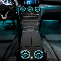 Kit d'éclairage d'ambiance 64 couleurs pour Mercedes-Benz Classe C GLC, éclairage LED intérieur, garniture de grille de ventilation, mise à niveau des haut-parleurs