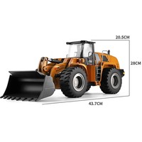 Bulldozer de aleación de simulación eléctrica a escala 1/14, 14800-A, 2,4G, 4WD, modelo RC, características, Cable USB incluido, juguete de nivel experto para niños
