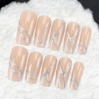 Extensiones de Uñas de Lujo Estilo Francés, Venta al Por Mayor de Fábrica, Uñas Postizas de Alta Calidad