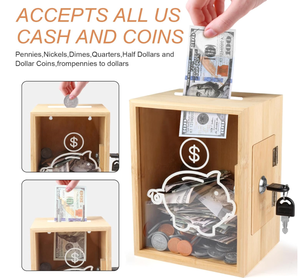 <span class=keywords><strong>Huchas</strong></span> de Acrílico Transparente <span class=keywords><strong>con</strong></span> Diseño de Bambú para Ahorrar Dinero, <span class=keywords><strong>con</strong></span> Cerradura y <span class=keywords><strong>Llave</strong></span>, para Adultos y Niños, Gran Venta - Product Image 3