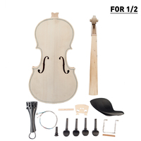 4/4 3/4 1/2 1/4 1/8 Taille Naturel Bois Massif Acoustique DIY Violon Kit Épicéa Érable Violon Cou En Alliage D'aluminium Cordier ENSEMBLE