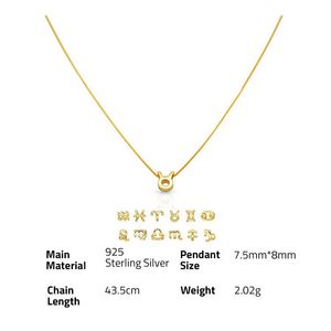 Chris April Moda en stock 925 Plata de Ley 18K Chapado en oro Mujer Zodiaco <span class=keywords><strong>Horóscopo</strong></span> Signo Colgante Collar - Product Image 6