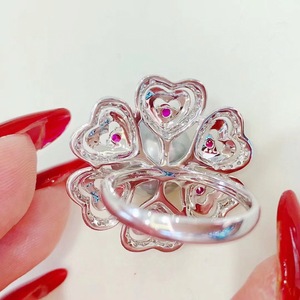 Nuevo Anillo de Plata de Ley S925 con Oro K y Perlas Naturales de 12-13 mm, Acabado Esmerilado, Similar al Oro K, Elegantes Anillos de Perlas - Product Image 3