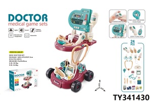 Ensemble de jouets de jeu de rôle de <span class=keywords><strong>docteur</strong></span>, <span class=keywords><strong>chariot</strong></span> médical DIY pour enfants - Product Image 3