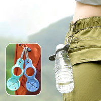 Porte-bouteille d'eau en silicone avec boucle de fixation, mousqueton, clip ceinture et anneau en D, idéal pour les voyages