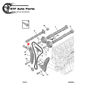 Pièces moteur 1.6T : Tendeur de chaîne de distribution pour PEUGEOT 308 3008 408 1.6T 0829.G3 0829G3 9824831480 V759789580 1675941180 - Product Image 6
