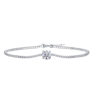 Fine Jewelry 1 Carat Moissanite Women's <b>Charm</b> Bracelet S925 Sterling <b>Silver</b> Rhodium Plated GRA Certified Luxury Wedding - Product Image 1