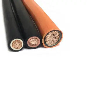 Cables de soldadura flexibles, cable de goma de cobre naranja, 1 awg, 2 awg