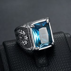Yunnique – bague rétro Punk pour hommes, en acier inoxydable, pierres précieuses en verre multicolores, motif de tulipe, sertissage à la lunette, bijoux cadeau - Product Image 4