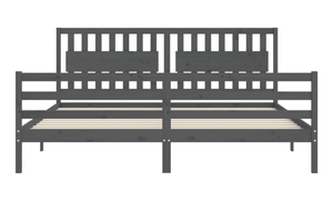 Letto <span class=keywords><strong>Matrimoniale</strong></span> Moderno in Legno di Pino Massiccio Grigio con Testiera per Camere da Letto e Appartamenti <span class=keywords><strong>Dimensioni</strong></span> 200*200 Cm. - Product Image 6