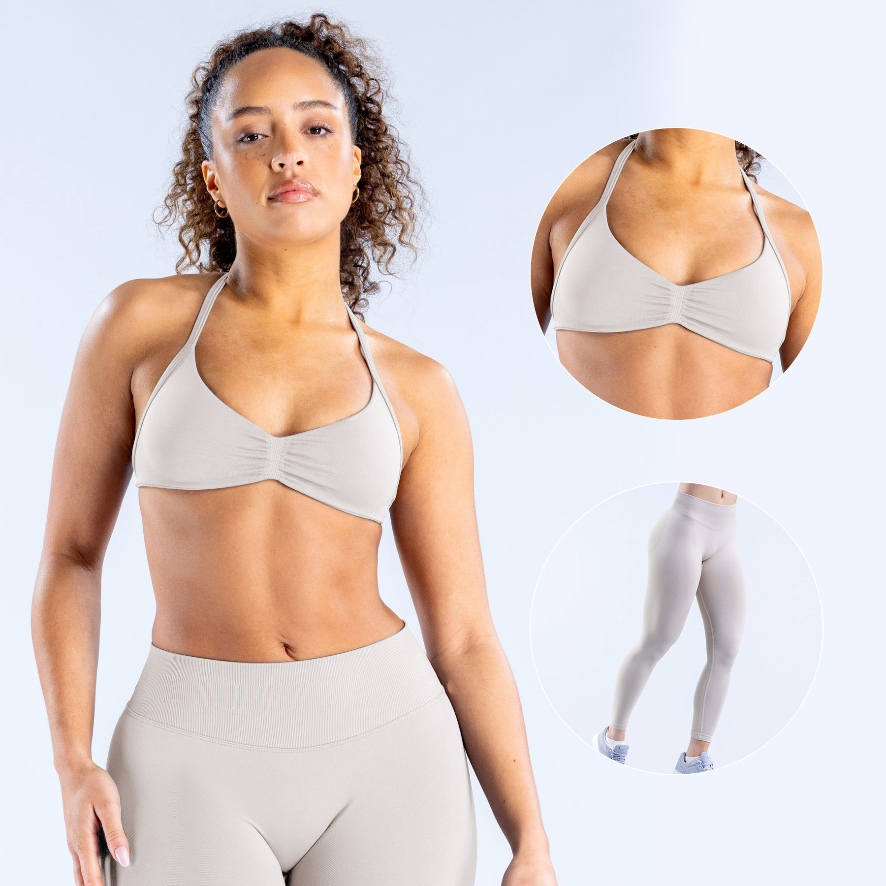 Leggings+Bra - Beige