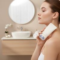 Tube en plastique PE personnalisé de 100 ml et 150 ml pour crème cosmétique, avec double applicateur à bille massant pour soins corporels