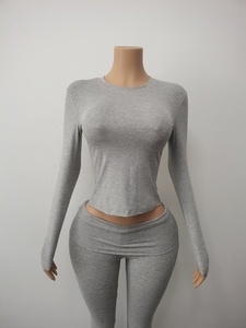 Individuelles Sexy 2-teiliges Lounge-Set mit Umklappbarem Gummibund aus Jersey für Damen – Kurze oder Lange Outfits, 2-Teiler für Frauen - Product Image 4