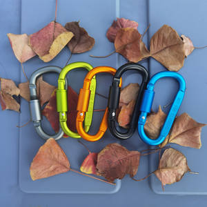 재고 있음 8cm 컬러풀 알루미늄 합금 야외 캠핑 전술용 퀵 행거 버클 D형 카라비너 키체인 클립 스냅 훅 - Product Image 2