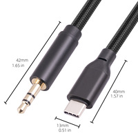 Câble USB-C vers XLR 3,5 mm avec puce de décodage HiFi, gaine en nylon PVC tressé, coque en alliage d'aluminium, noir