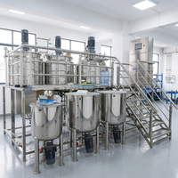 Cuve de mélange chauffée en acier pour saponification de savon, liquides alimentaires et gels, capacités 2000L, 1000L, 500L
