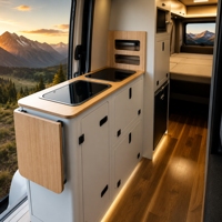 Meuble de cuisine en aluminium pour camping-car avec tiroirs, unité de rangement légère pour camping-car, installation facile, sur mesure