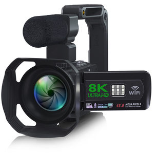 Videocamera 8K <span class=keywords><strong>Ultra</strong></span> HD con Registrazione <span class=keywords><strong>Ultra</strong></span> HD, Foto da 48MP (Interpolazione), Schermo Touch HD da 3.0 Pollici, Supporto per Registrazione Durante la Ricarica - Product Image 2