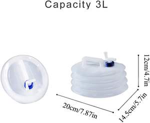 Venta al por Mayor de Botellas de Agua Plegables de 5L, 10L y 15L, Libres de BPA, Recipientes de Almacenamiento de Agua Plegables y Ligeras para Acampar al Aire Libre - Product Image 5