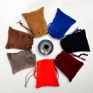 Wholesale Custom Printing Jewellery Velvet Drawstring Pouch Custom Velvet Gift Jewelry <b>Bag</b> with logo Pouch Drawstring Velvet <b>Bag</b> - Product Image 3