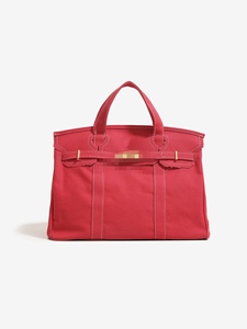 Borsa da Viaggio Grande Strutturata e Resistente di Marca di Moda, Borsa Tote Quadrata in Tela Organica con Chiusura a Lucchetto, Lussuosa Borsa da Donna - Product Image 5