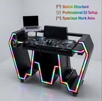 Table de DJ en métal personnalisée avec éclairage LED RGB et télécommande, support de console DJ pour boîte de nuit, bar, événement, fournisseur OEM