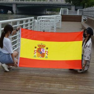 Drapeaux de l'Espagne de haute qualité et économiques, 3x5 pieds (90x150 cm), taille personnalisée, bannières en polyester imprimées numériquement, mât de drapeau en aluminium, à suspendre - Product Image 2